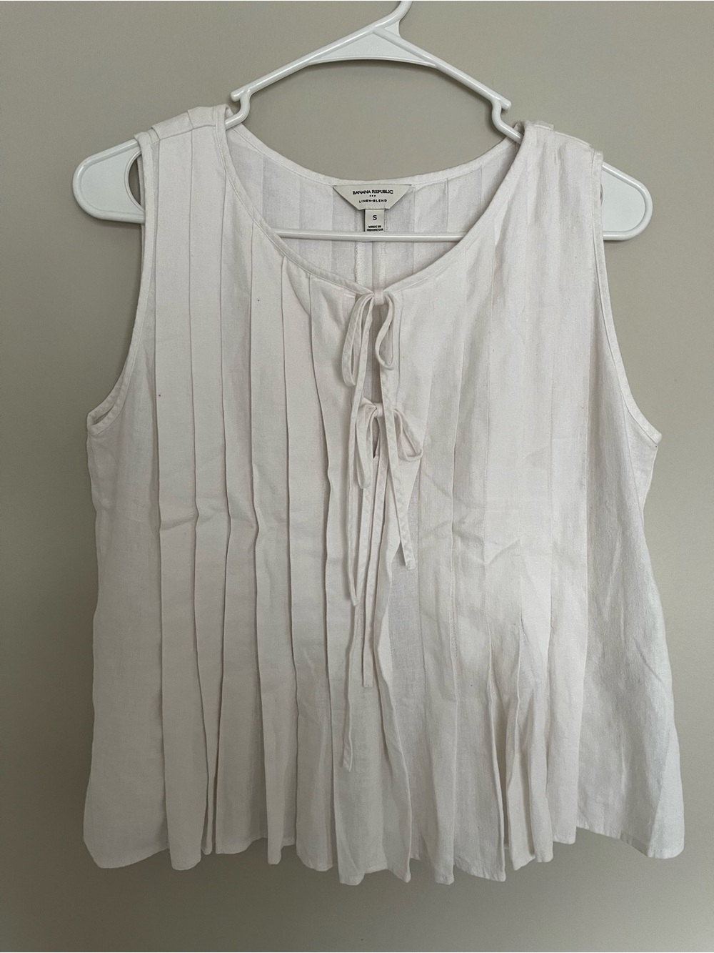 LINEN-BLEND TWO-TIE SWING TOP - Picture 2 of 4